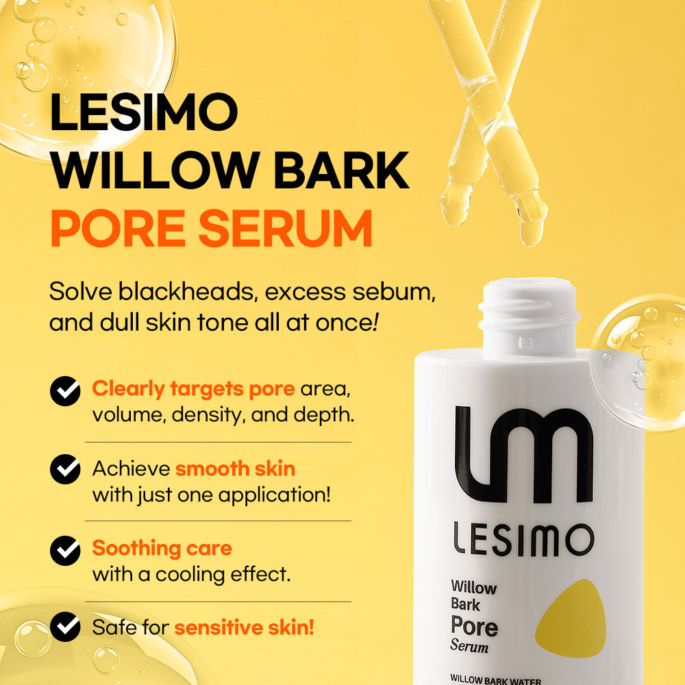 Lesimo Willow Bark Pore Serum, Pores, Textured, Bumpy / Vegan & Cruelty – Free, 1.69 fl.oz.(50mL)